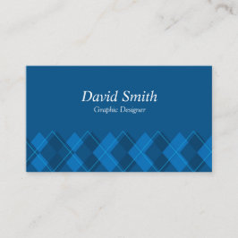 クラシックブルー白プロフェッショナルグラフィックデザイナー 名刺