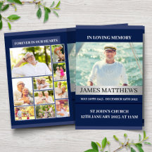 クラシックブルー葬儀プログラム