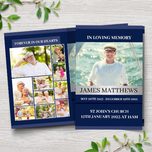 クラシックブルー葬儀プログラム