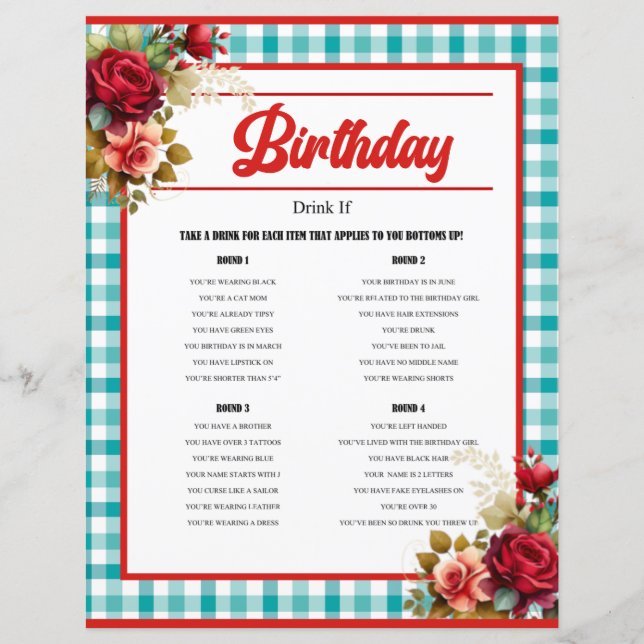 クラシックブルー誕生日飲みゲーム (正面)