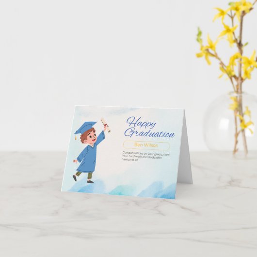 クラシックブルー カード (黄色い花)