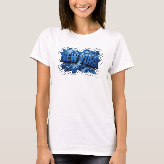 クラシックブルー ニューヨーク 引用Tシャツ Tシャツ (正面)