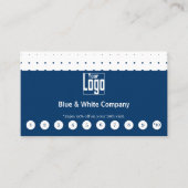 クラシックブルー&ホワイトのロゴソーシャルメディア ロイヤリティカード (正面)