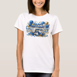 クラシックブルー HAPPY BIRTHDAY 5TH グラフィックTシャツ Tシャツ