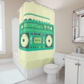 クラシックブームボックスヴィンテージ画像 シャワーカーテン (インサイチュ)