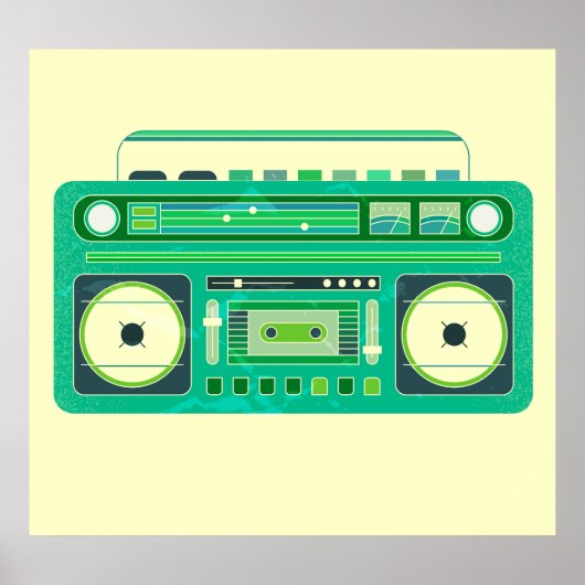 クラシックブームボックスヴィンテージ画像 ポスター (正面)