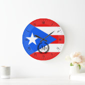 クラシックプエルトリカン旗 ラージ壁時計 (ホーム)