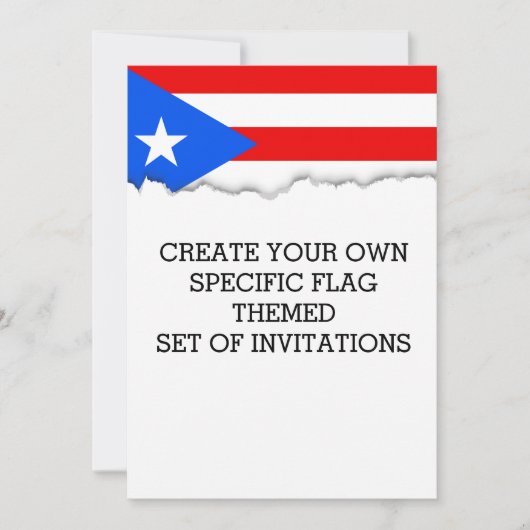 クラシックプエルトリカン旗 招待状 (正面)
