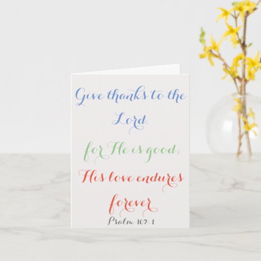 クラシックプサルム107:1神の愛の宗教誕生日 カード (黄色い花)