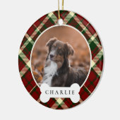 クラシックプパーソナライズされたライドペット犬の写真と名前 セラミックオーナメント (左)