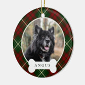 クラシックプパーソナライズされたライドペット犬の写真と名前 セラミックオーナメント (左)