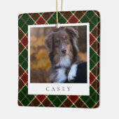 クラシックプパーソナライズされたライド犬の写真 セラミックオーナメント (左)