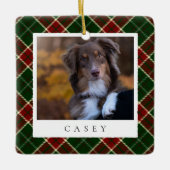 クラシックプパーソナライズされたライド犬の写真 セラミックオーナメント (正面)