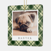 クラシックプパーソナライズされたライド犬の写真 セラミックオーナメント (左)