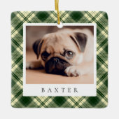 クラシックプパーソナライズされたライド犬の写真 セラミックオーナメント (正面)