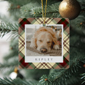 クラシックプパーソナライズされたライド犬の写真 セラミックオーナメント