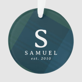 クラシックプライドエレガントイニシャル写真クリスマス オーナメント