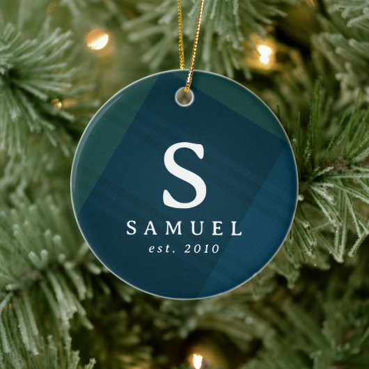 クラシックプライドエレガントイニシャル写真クリスマス セラミックオーナメント (ツリー)