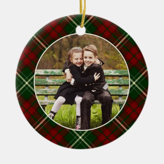 クラシックプライド両面フォトクリスマス セラミックオーナメント (正面)