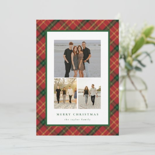 クラシックプレイドクリスマスカード3 – 写真 シーズンカード (スタンド正面)