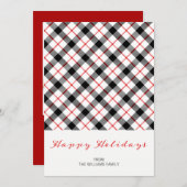 クラシックプレイドクリスマスハッピーホリデーズカード シーズンカード (正面/裏面)