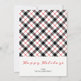 クラシックプレイドクリスマスハッピーホリデーズカード シーズンカード