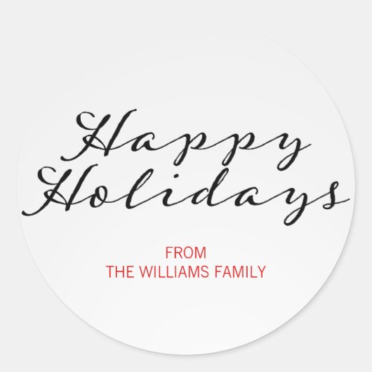 クラシックプレイドクリスマスハッピーホリデーズシール ラウンドシール (正面)