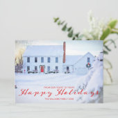 クラシックプレイドクリスマスハッピーホリデーズフォトカード シーズンカード (スタンド正面)