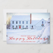 クラシックプレイドクリスマスハッピーホリデーズフォトカード