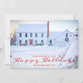 クラシックプレイドクリスマスハッピーホリデーズフォトカード シーズンカード