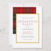 クラシックプレイドクリスマスパーティの招待状 招待状 (正面)