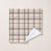 クラシックプレイドタンとブラック バスタオルセット (ウォッシュタオル)