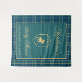 クラシックプレイドポロエクエストランベビーシャワーバックドロップ タペストリー (正面(横))