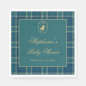 クラシックプレイドポログリーンエクストランベビーシャワー スタンダードランチョンナプキン (正面)