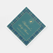 クラシックプレイドポログリーンエクストランベビーシャワー スタンダードランチョンナプキン (角)