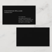 クラシックプレインブラックモダンミニマルプロフェッショナル 名刺 (正面/裏面)