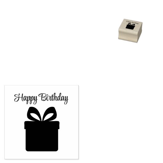 クラシックプレゼントのシルエットの輪郭メッセージ ラバースタンプ (押印)