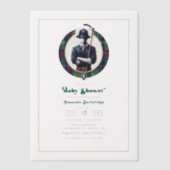クラシックプレッピーな魅力のベイビーシャワー ベラム紙招待状 (正面)