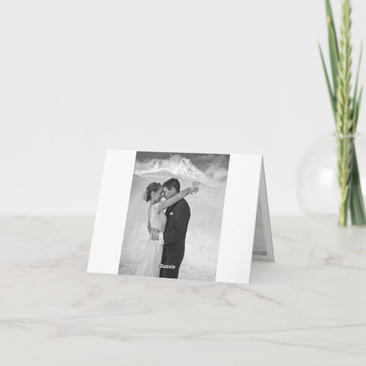 クラシックプレート4数々の写真エレガントな結婚式 サンキューカード (裏面)