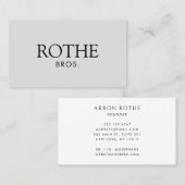 クラシックプロフェッショナルエレガントトゥーペグレイ 名刺 (正面/裏面)