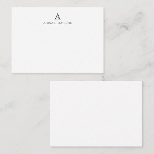 クラシックプロフェッショナルエレガントモノグラムノートカード ノートカード (正面/裏面)