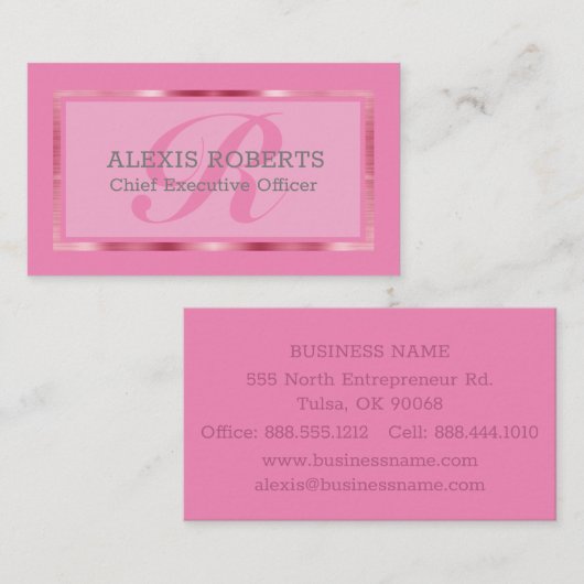 クラシックプロフェッショナルフェミニンエレガントビジネスCa 名刺 (正面/裏面)