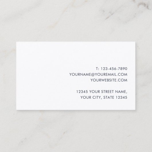 クラシックプロフェッショナルブルー白黒 名刺 (裏面)