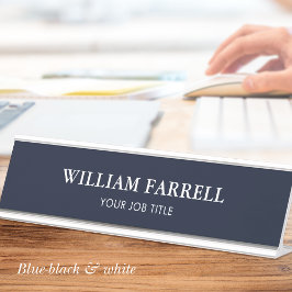 クラシックプロフェッショナルブ伝統的ルー白黒 デスクネームプレート