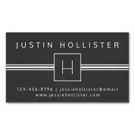 クラシックプロフェッショナルモダンモノグラム |濃い灰色 マグネット名刺