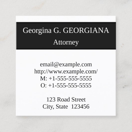 クラシックプロフェッショナル名刺発行 スクエア名刺 (正面)