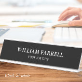 クラシックプロフェッショナル白黒室 デスクネームプレート