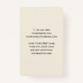 クラシックプロフェッショナルIDブラックアイボリーセキュリティ バッジ (裏面)