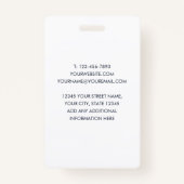 クラシックプロフェッショナルIDブルー白黒セキュリティ バッジ (裏面)