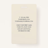 クラシックプロフェッショナルIDブルー – ブラックアイボリーセキュリティ バッジ (裏面)